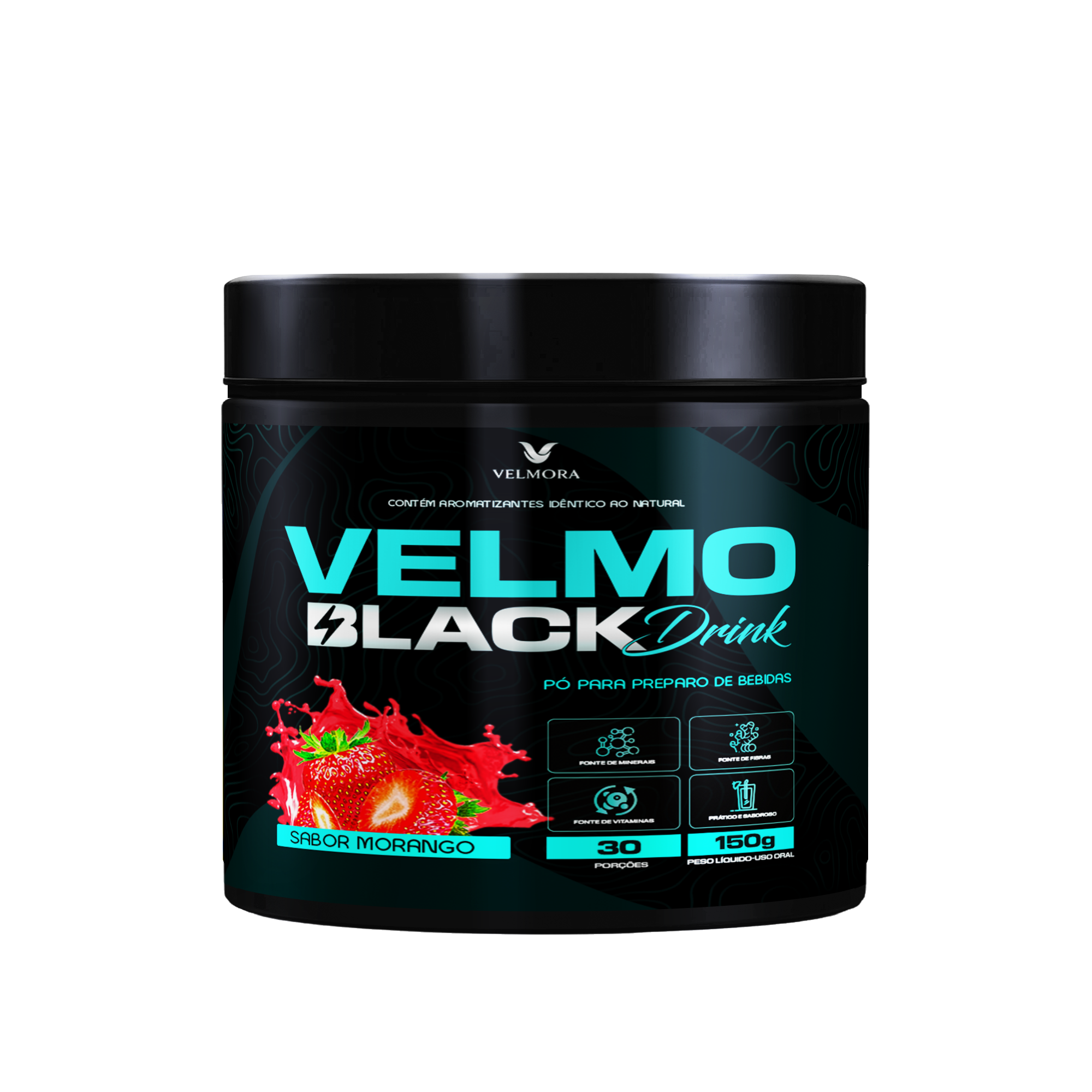Velmo Black Drink — sabor Morango